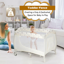 Load image into Gallery viewer, Gymax Foldable Baby Playard Portable Playpen Nursery Center w/ Changing Station Beige
