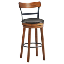 Load image into Gallery viewer, Gymax 30.5&#39;&#39; BarStool Swivel Pub Height kitchen Dining Bar Chair with Rubber Wood Legs

