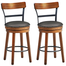 Load image into Gallery viewer, Gymax Set of 2 BarStool 25.5&#39;&#39; Swivel Counter Height Dining Chair with Rubber Wood Legs
