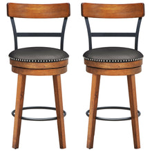 Load image into Gallery viewer, Gymax Set of 2 BarStool 25.5&#39;&#39; Swivel Counter Height Dining Chair with Rubber Wood Legs
