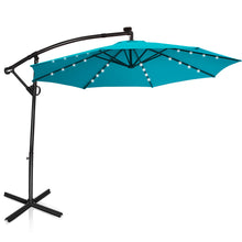 Load image into Gallery viewer, Gymax 10Ft Offset Hanging Umbrella Patio Outdoor w/ 32 Solar LED Lights
