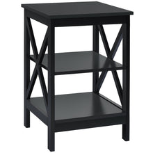 Load image into Gallery viewer, Gymax 3-Tier Nightstand End Table X Design Storage Display Shelf Living Room
