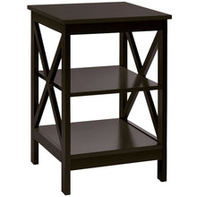 Load image into Gallery viewer, Gymax 3-Tier Nightstand End Table X Design Storage Display Shelf Living Room

