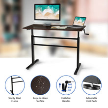 Load image into Gallery viewer, Gymax Standing Desk Height Adjustable Sit to Stand Workstation w/Crank Handle Brown
