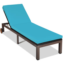 Load image into Gallery viewer, Gymax Adjustable Rattan Recliner Chaise Lounge Chair Patio w/ Cushion Wheels
