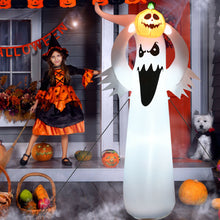 Load image into Gallery viewer, Gymax 6FT Halloween Inflatable Blow Up Ghost w/ Pumpkin LED Lights Yard Decoration
