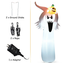 Load image into Gallery viewer, Gymax 6FT Halloween Inflatable Blow Up Ghost w/ Pumpkin LED Lights Yard Decoration
