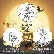 Load image into Gallery viewer, Gymax 6FT Halloween Inflatable Blow Up Ghost w/ Pumpkin LED Lights Yard Decoration
