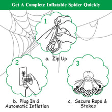 Load image into Gallery viewer, Gymax 6FT Halloween Inflatable Blow-Up Spider w/ LED Lights Outdoor Yard Decoration
