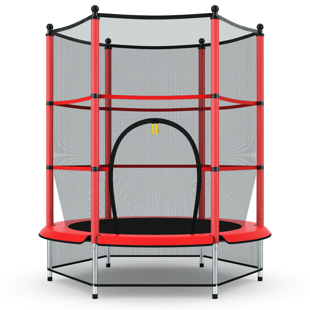 Gymax Kids Youth Jumping Round Trampoline Exercise W/ Safety Pad