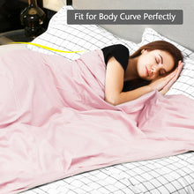 Load image into Gallery viewer, Gymax 7 lbs Heavy Weighted Blanket 3 Piece Set w/ Hot &amp; Cold Duvet Covers 41&#39;&#39;x60&#39;&#39; Pink

