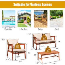 Load image into Gallery viewer, Gymax 4PCS Outdoor Furniture Set Patio Conversation Set  w/ Wood Frame Cushion
