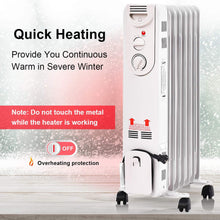Load image into Gallery viewer, Gymax 1500W Oil Filled Radiator Space Heater w/ Adjustable Thermostat Home Office
