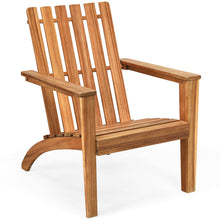 Load image into Gallery viewer, Gymax Set of 2 Outdoor Wooden Adirondack Chair Patio Lounge Chair w/ Armrest Natural
