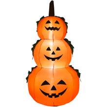 Load image into Gallery viewer, Gymax 6ft Inflatable Halloween 3-Pumpkin Stack Decoration w/ Internal LED Light
