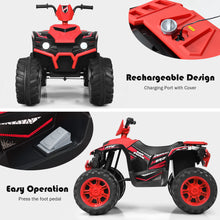 Load image into Gallery viewer, Gymax 12V Electric Kids Ride On Car ATV 4-Wheeler Quad w/ Music LED Light Red
