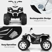 Load image into Gallery viewer, Gymax 12V Electric Kids Ride On Car ATV 4-Wheeler Quad w/ Music LED Light White
