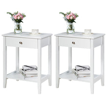 Load image into Gallery viewer, Gymax 2PCS Nightstand Sofa Side End Table Bedroom Living Room w/ Shelf Drawer White
