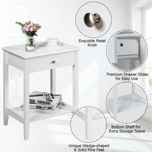 Load image into Gallery viewer, Gymax 2PCS Nightstand Sofa Side End Table Bedroom Living Room w/ Shelf Drawer White
