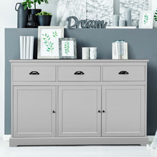 Load image into Gallery viewer, Gymax 3 Drawers Sideboard Buffet Cabinet Console Table Kitchen Storage Cupboard Gray
