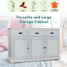 Load image into Gallery viewer, Gymax 3 Drawers Sideboard Buffet Cabinet Console Table Kitchen Storage Cupboard Gray

