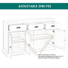 Load image into Gallery viewer, Gymax 3 Drawers Sideboard Buffet Cabinet Console Table Kitchen Storage Cupboard Gray

