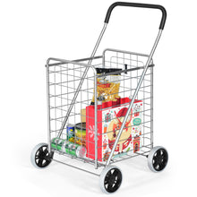 Load image into Gallery viewer, Gymax Folding Shopping Cart Utility Trolley Portable For Grocery Laundry Travel
