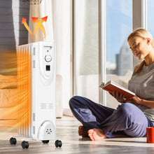 Load image into Gallery viewer, Gymax 1500W Portable Oil Filled Radiator Space Heater w/ Wheels Adjustable Thermostat
