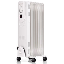 Load image into Gallery viewer, Gymax 1500W Portable Oil Filled Radiator Space Heater w/ Wheels Adjustable Thermostat
