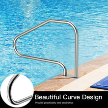 Load image into Gallery viewer, Gymax Pair of Swimming Pool Hand Rail 49&#39;&#39; Stainless Steel Pool Stair Rail w/Base Plate
