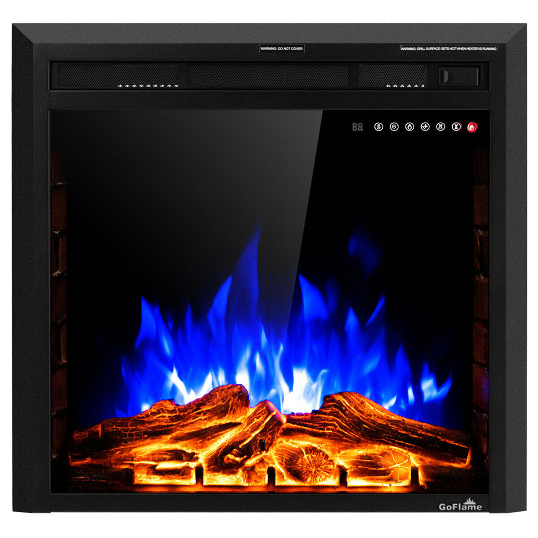 Gymax 26'' Electric Fireplace Embedded Insert Heater 750W/1500W w/ Remote Control