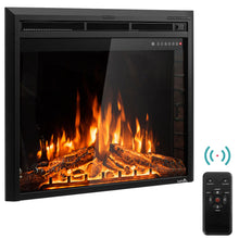 Load image into Gallery viewer, Gymax 26'' Electric Fireplace Embedded Insert Heater 750W/1500W w/ Remote Control
