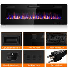 Load image into Gallery viewer, Gymax 60&#39;&#39; Fireplace Electric Recessed Wall Mounted Heater w/ Remote Control
