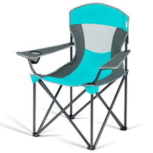 Load image into Gallery viewer, Gymax Folding Sunshade Chair Camping Chair Outdoor w/ Canopy Carrying Bag Turquoise
