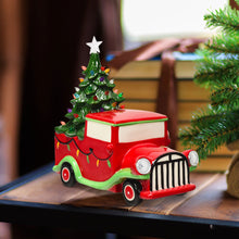 Load image into Gallery viewer, Gymax Pre-Lit Red Truck Christmas Decoration Vintage Ceramic Tree and Truck
