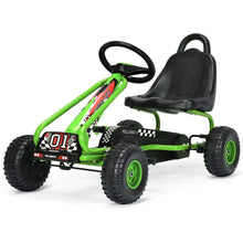 Load image into Gallery viewer, Gymax Kids Pedal Go Kart 4 Wheel Ride On Toys w/ Adjustable Seat &amp; Handbrake Green
