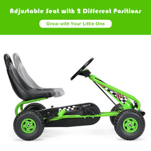Load image into Gallery viewer, Gymax Kids Pedal Go Kart 4 Wheel Ride On Toys w/ Adjustable Seat &amp; Handbrake Green

