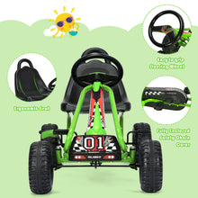 Load image into Gallery viewer, Gymax Kids Pedal Go Kart 4 Wheel Ride On Toys w/ Adjustable Seat &amp; Handbrake Green
