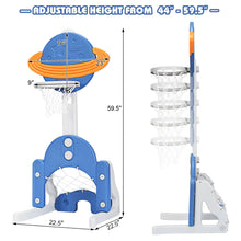Load image into Gallery viewer, Gymax 3 in 1 Kids Basketball Hoop Set Adjustable Sports Activity Center w/ Balls Blue
