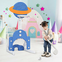 Load image into Gallery viewer, Gymax 3 in 1 Kids Basketball Hoop Set Adjustable Sports Activity Center w/ Balls Blue
