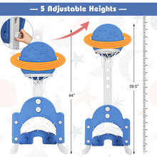 Load image into Gallery viewer, Gymax 3 in 1 Kids Basketball Hoop Set Adjustable Sports Activity Center w/ Balls Blue
