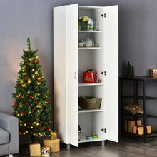Load image into Gallery viewer, Gymax 2-Door Tall Storage Cabinet Kitchen Pantry Cupboard Organizer Furniture White
