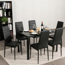 Load image into Gallery viewer, Gymax 7 PCS Kitchen Dining Table Set Breakfast Furniture w/ Glass Top Padded Chair
