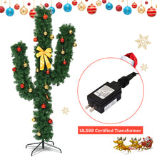 Load image into Gallery viewer, Gymax 5ft Artificial Pre-Lit Cactus Christmas Tree w/ Metal Stand Ball Ornaments
