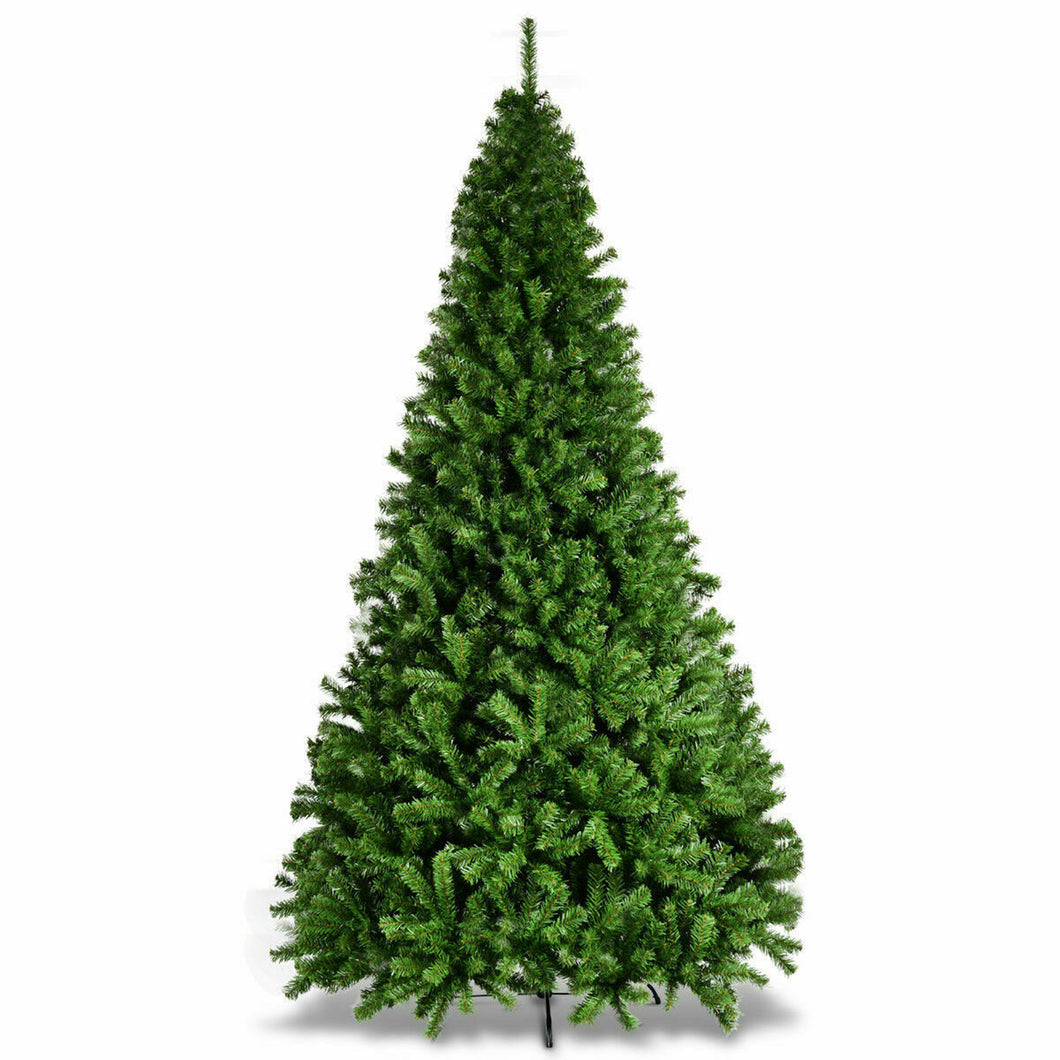 Gymax 9FT Christmas Tree Hinged Artificial Tree Indoor Outdoor w/ Metal Stand