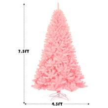 Load image into Gallery viewer, Gymax 7.5ft Pink Artificial Christmas Tree Hinged Spruce Full Tree w/ Metal Stand
