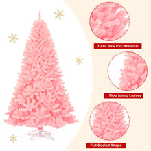 Load image into Gallery viewer, Gymax 7.5ft Pink Artificial Christmas Tree Hinged Spruce Full Tree w/ Metal Stand
