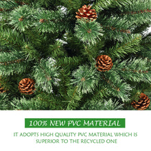 Load image into Gallery viewer, Gymax 6Ft Christmas Tree Artificial Hinged Tree w/ Pine Cones Metal Stand
