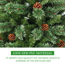 Load image into Gallery viewer, Gymax 8Ft Christmas Tree Artificial Hinged Tree w/ Pine Cones Metal Stand
