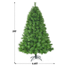 Load image into Gallery viewer, Gymax 7Ft Christmas Tree Artificial Hinged Tree w/ Metal Stand 808 Branch Tips
